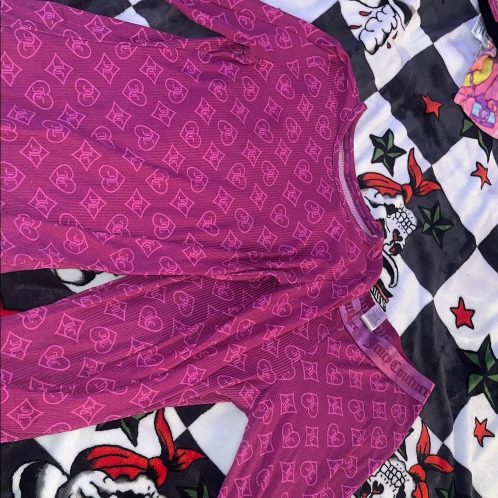 Pink Patterned Long Sleeve Top and Pants